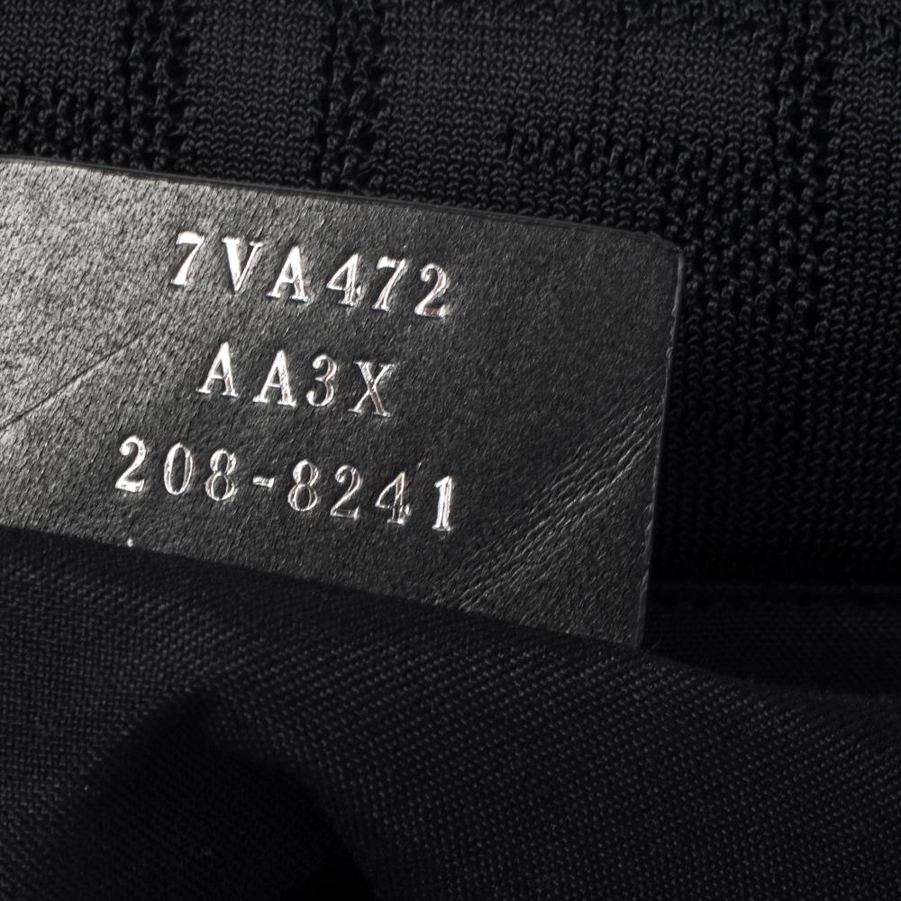 Fendi Black Perforated Neoprene Fabric Convertible Baguette Belt Bag 6