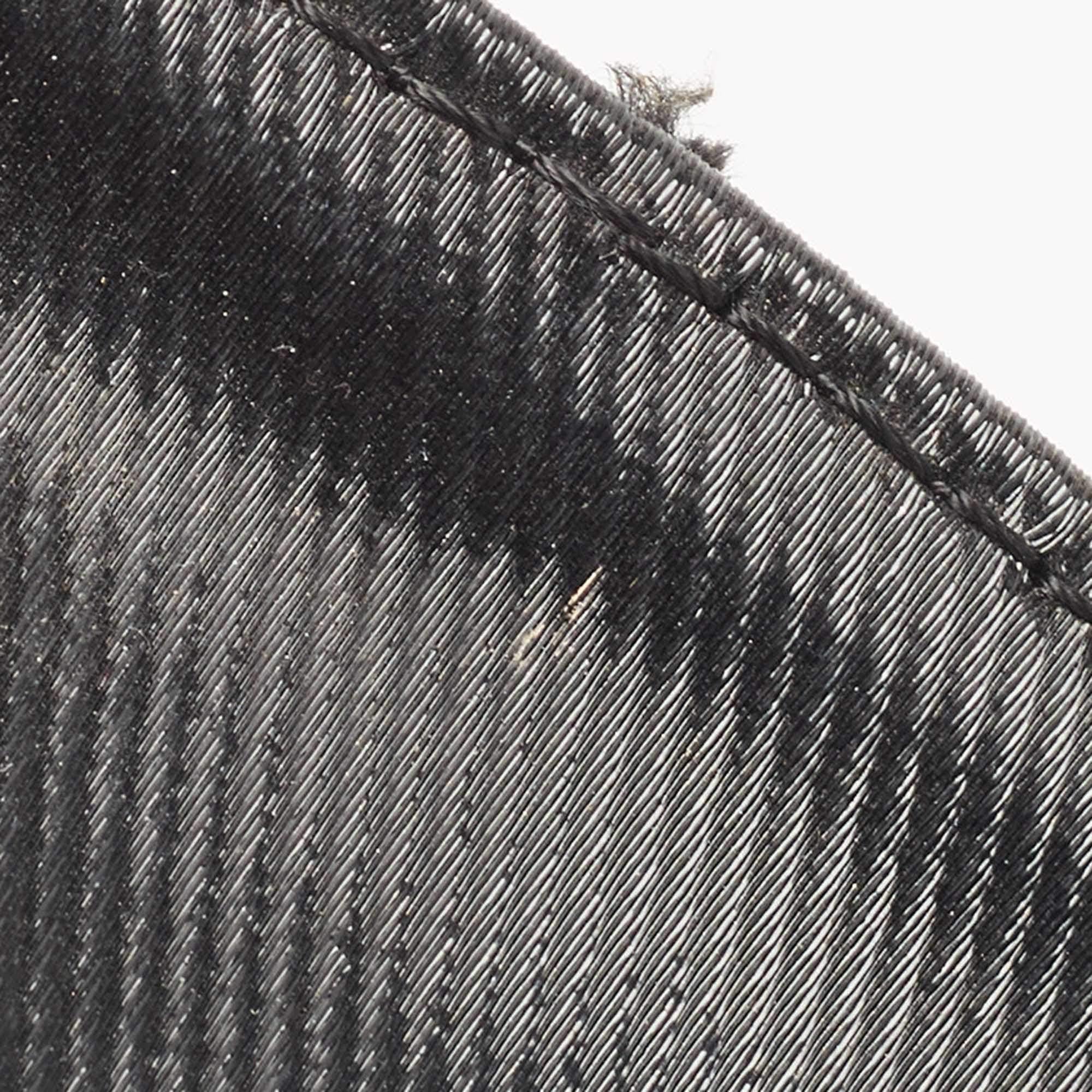 Fendi Black Pleated Coated Nylon Mia Flap Shoulder Bag 8