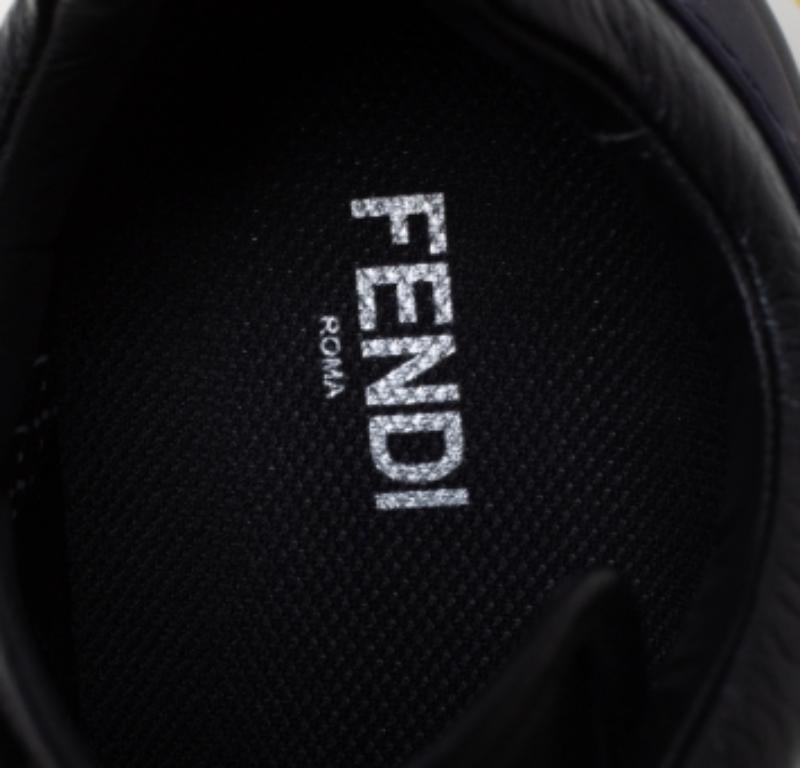 Women's Fendi Black/Purple Mesh And Leather Fancy Sneakers Size 38 For Sale