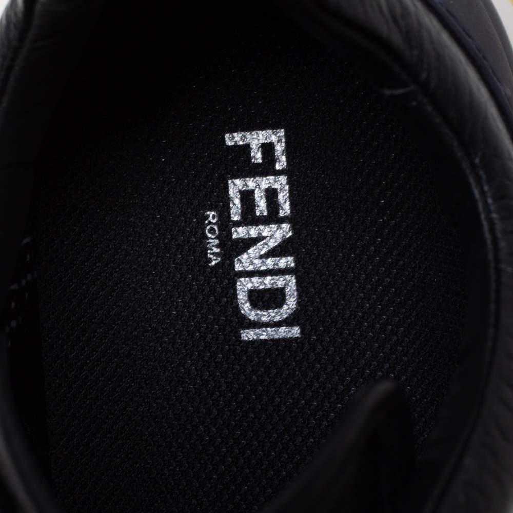 Fendi Black/Purple Mesh And Leather Fancy Sneakers Size 38 For Sale 1