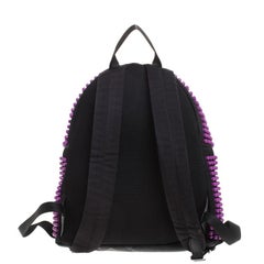 Fendi Black/Purple Nylon Karl Beaded Backpack