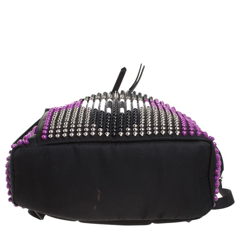 purple nylon backpack