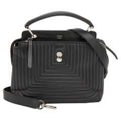 Fendi Black Quilted Leather Dotcom Click Top Handle Bag