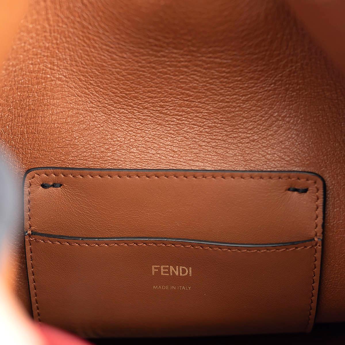 FENDI black & red Grace leather SMALL MON TRESOR Bucket Shoulder Bag 4