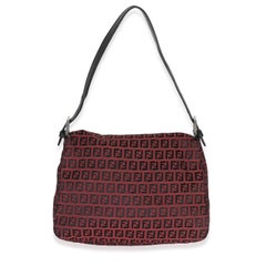 Fendi Black Red Zucca Mama Baguette
