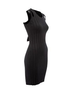 Fendi Black Rib Knit Mini Dress Size XS
