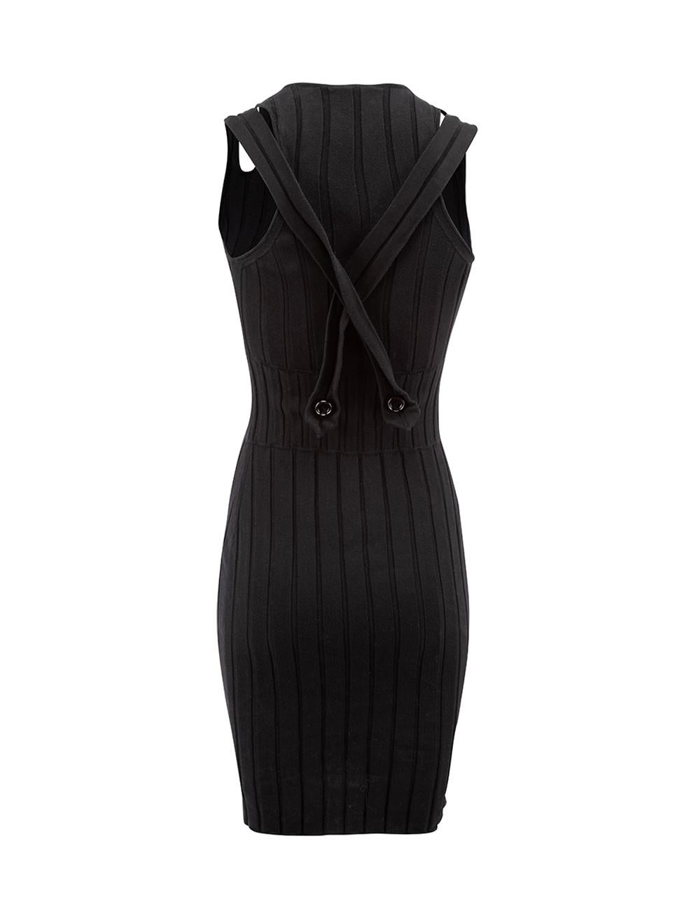 Fendi Black Rib Knit Mini Dress Size XS In Excellent Condition For Sale In London, GB