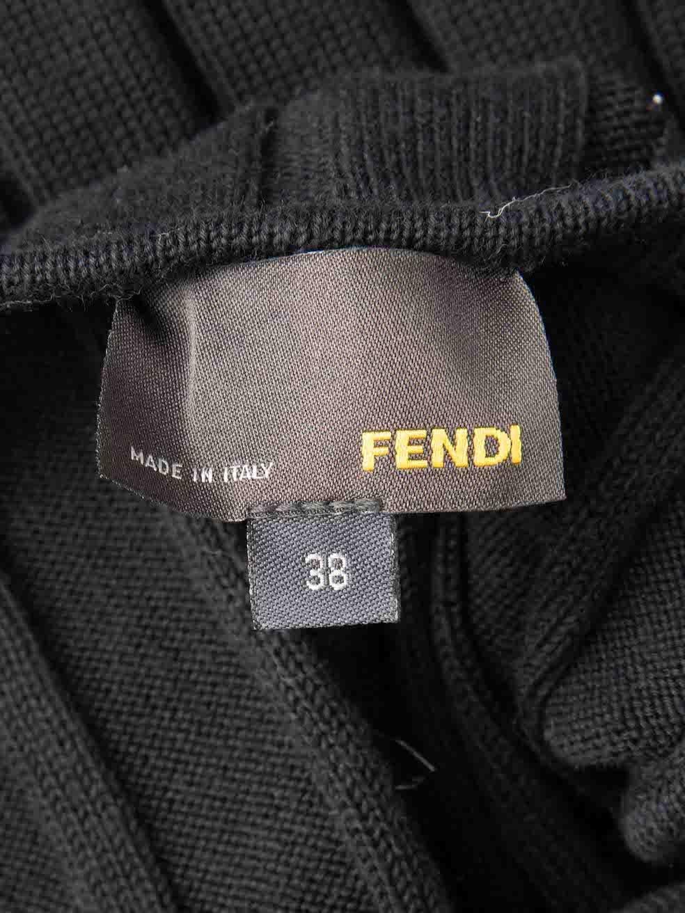 Women's Fendi Black Rib Knit Mini Dress Size XS For Sale