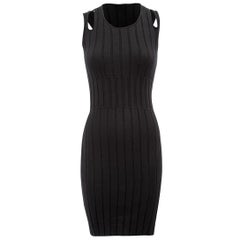 Fendi Black Rib Knit Mini Dress Size XS