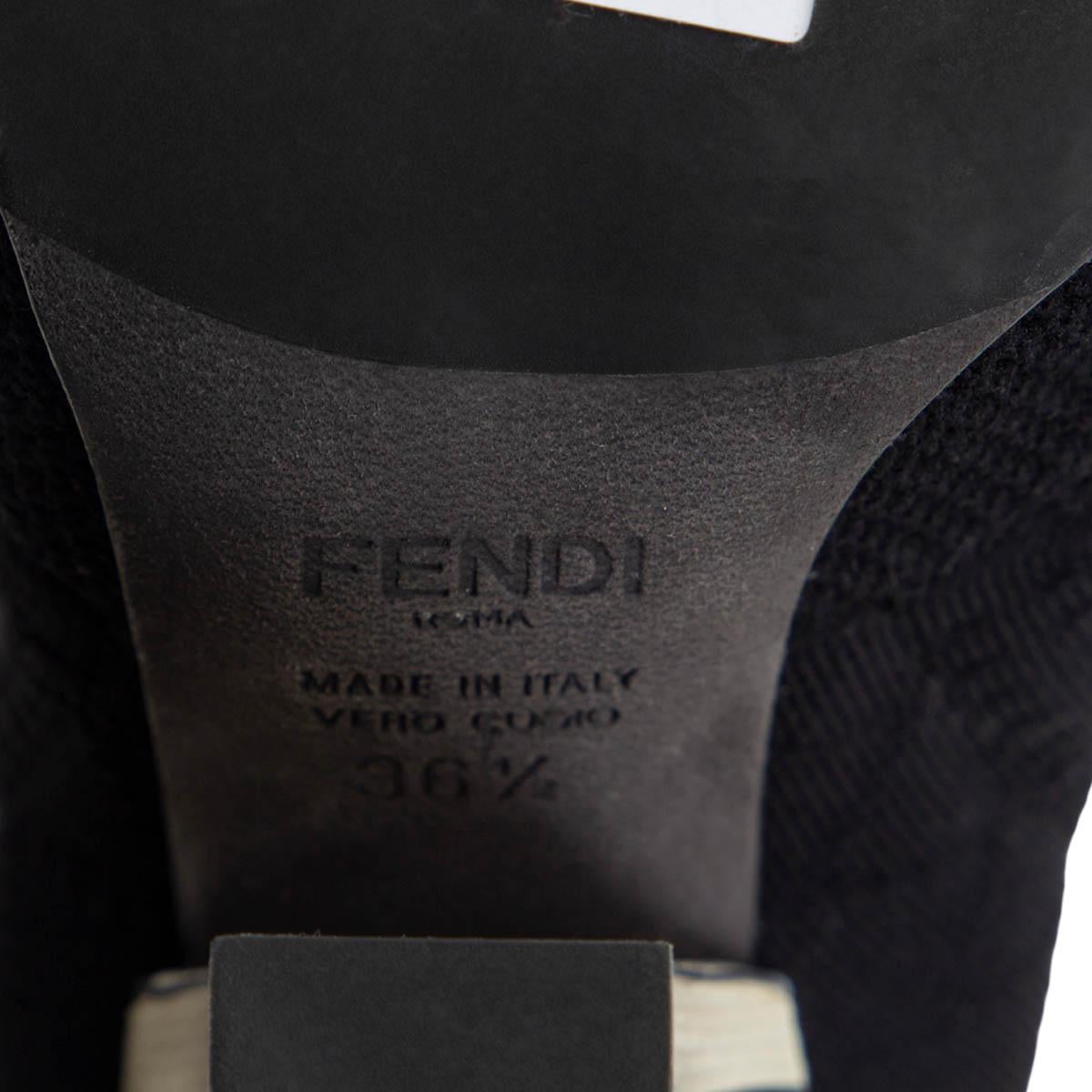 Black FENDI black ROCKOKO KNIT SOCK ANKLE Boots Shoes 36.5 For Sale