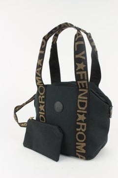 Fendi Black Roma 1925 Star Tote with Pouch Shoulder Bag 1220f42