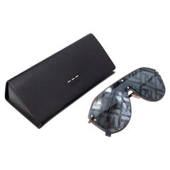 Gafas de sol Fendi con lentes de aviador con logotipo y adornos de goma negra