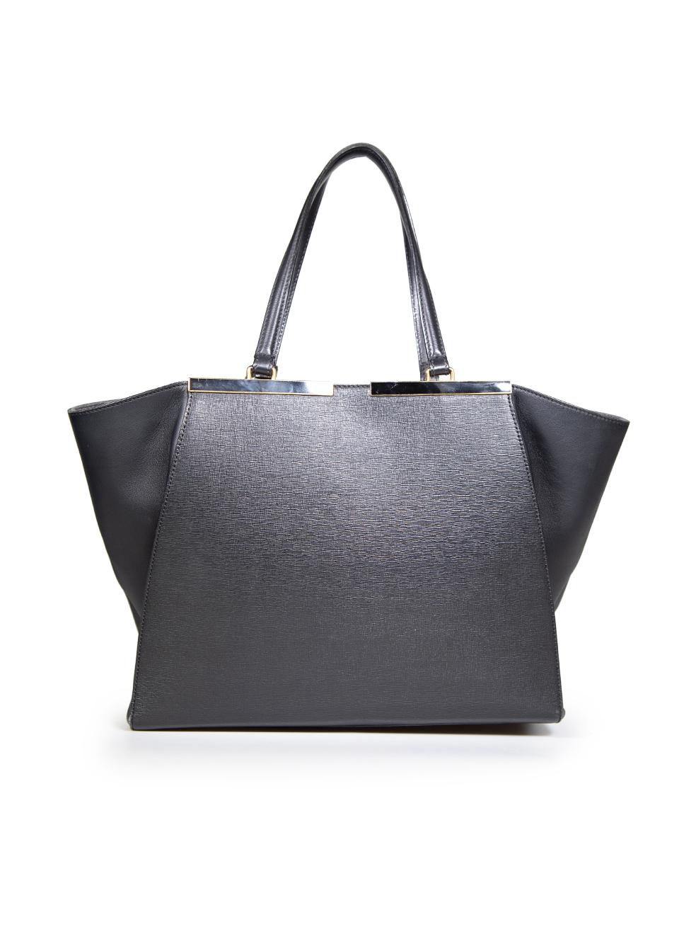 Fendi Black Saffiano Leather 2Jours Large Bag In Good Condition In London, GB