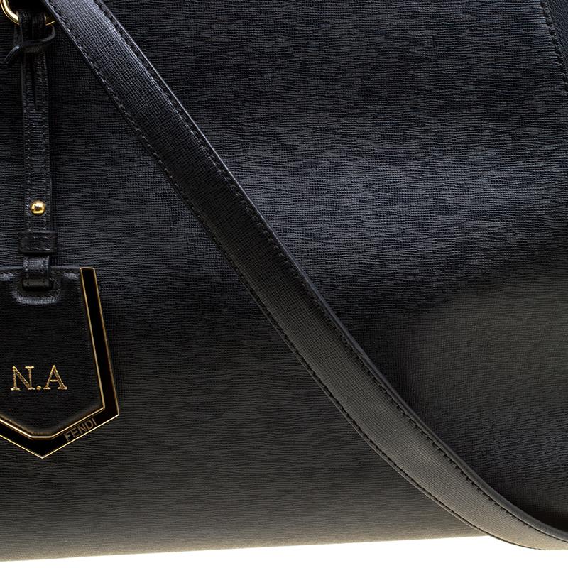 Fendi Black Saffiano Leather 2Jours Top Handle Bag 1