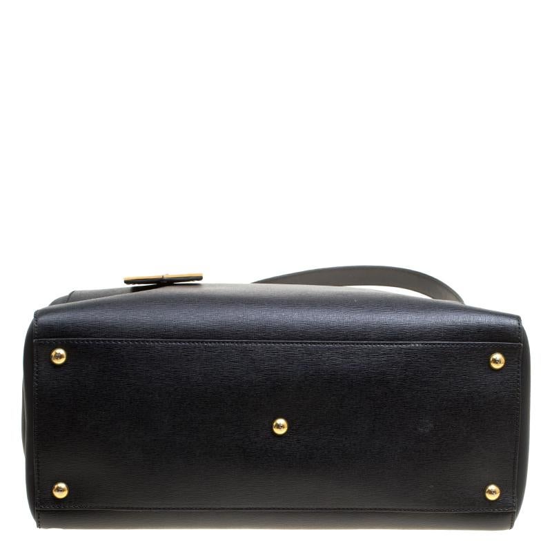 Fendi Black Saffiano Leather 2Jours Top Handle Bag 3