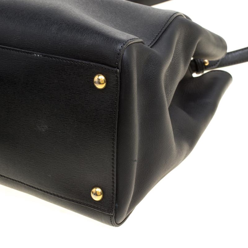 Fendi Black Saffiano Leather 2Jours Top Handle Bag 5