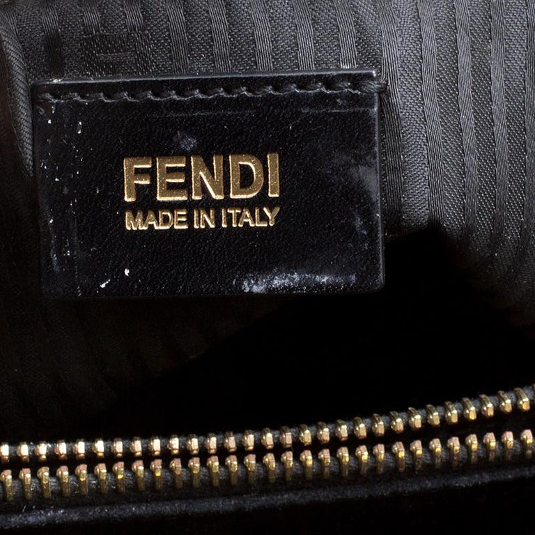 Fendi Black Saffiano Leather 2Jours Top Handle Bag For Sale at 1stDibs