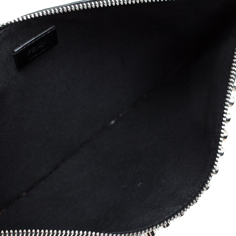 Fendi Black Saffiano Leather Karlito Clutch 2