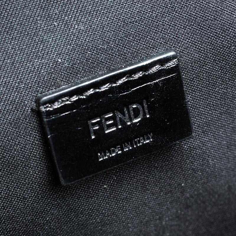 Fendi Black Saffiano Leather Karlito Clutch 3