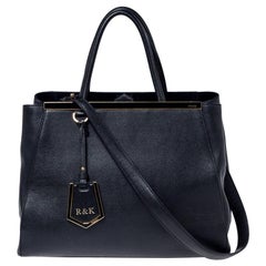 Fendi Black Saffiano Leather Large Petite 2Jours Tote