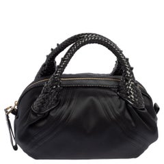 Used Fendi Black Satin Baby Spy Bag