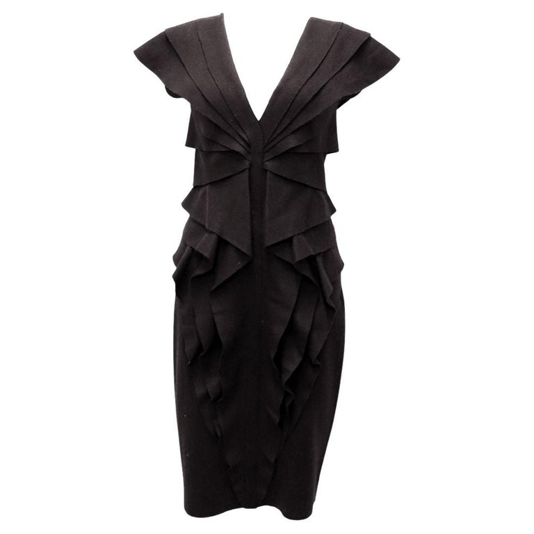 fendi dress black 2003 Fendi Black Drape Jersey Knit Maxi Dress main image 0