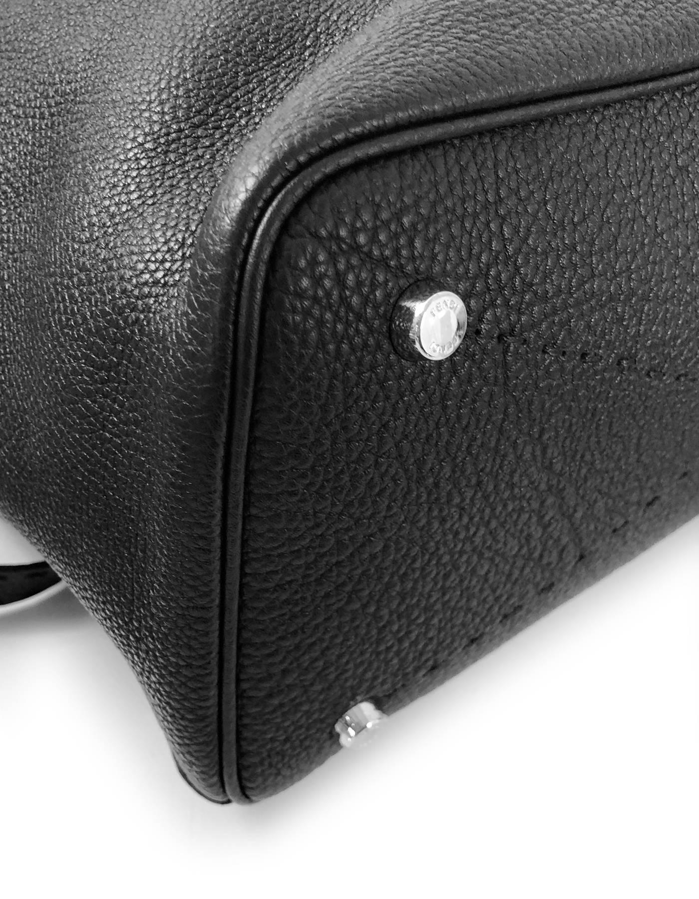 Fendi Black Selleria Leather Anna Hobo Bag  1