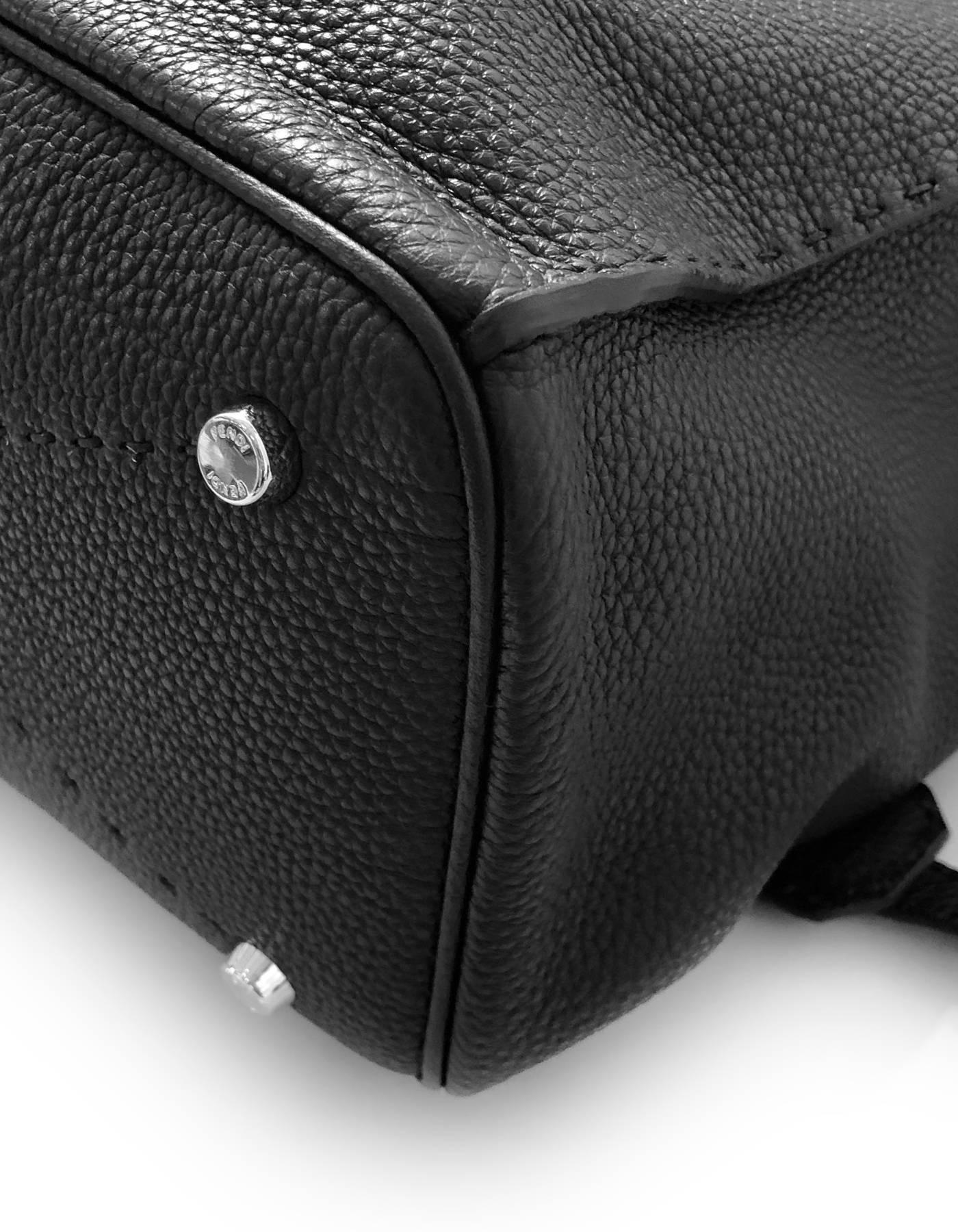 Fendi Black Selleria Leather Anna Hobo Bag  2