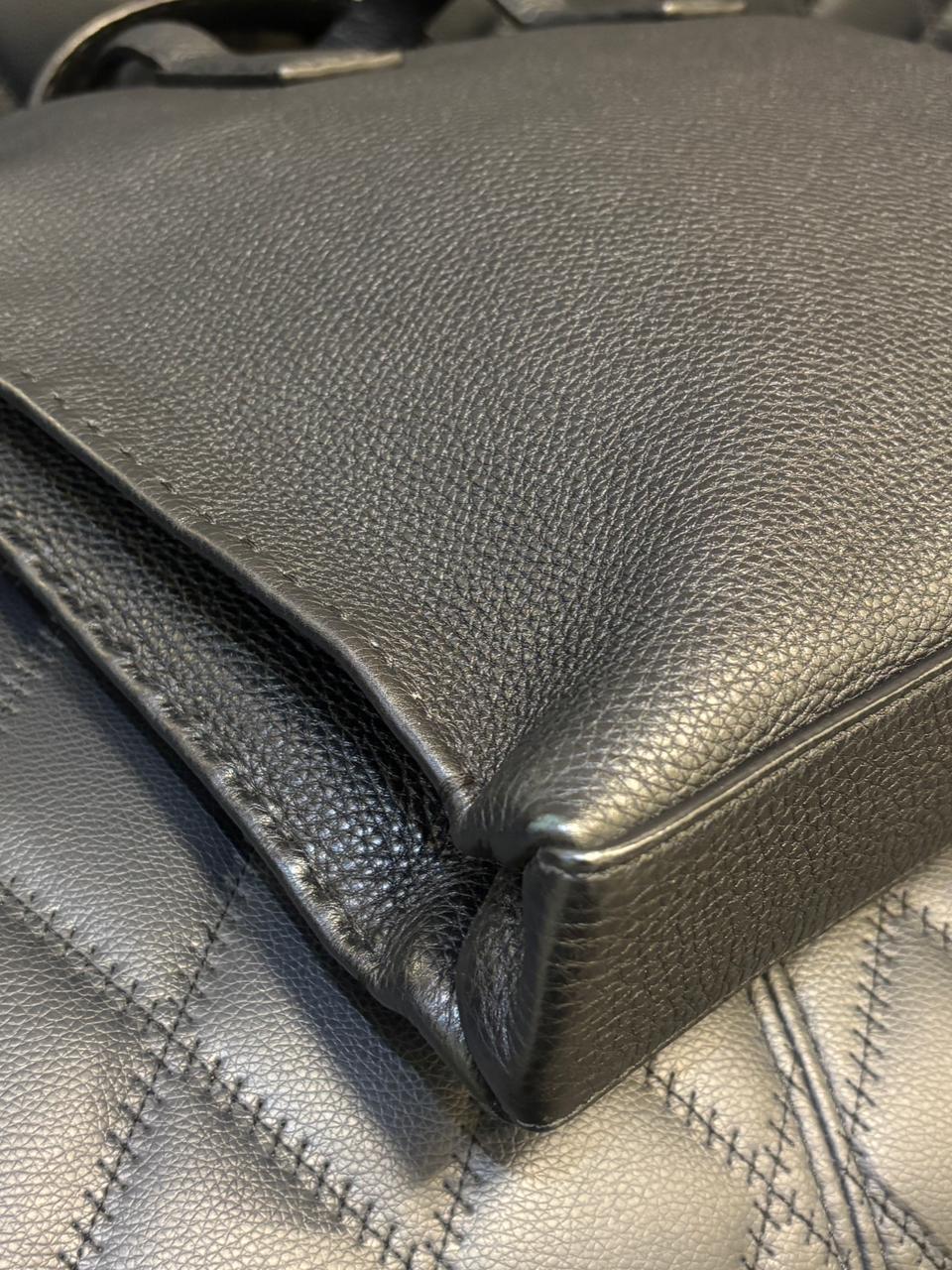 Fendi Black Selleria Leather Briefcase Tote en vente 9