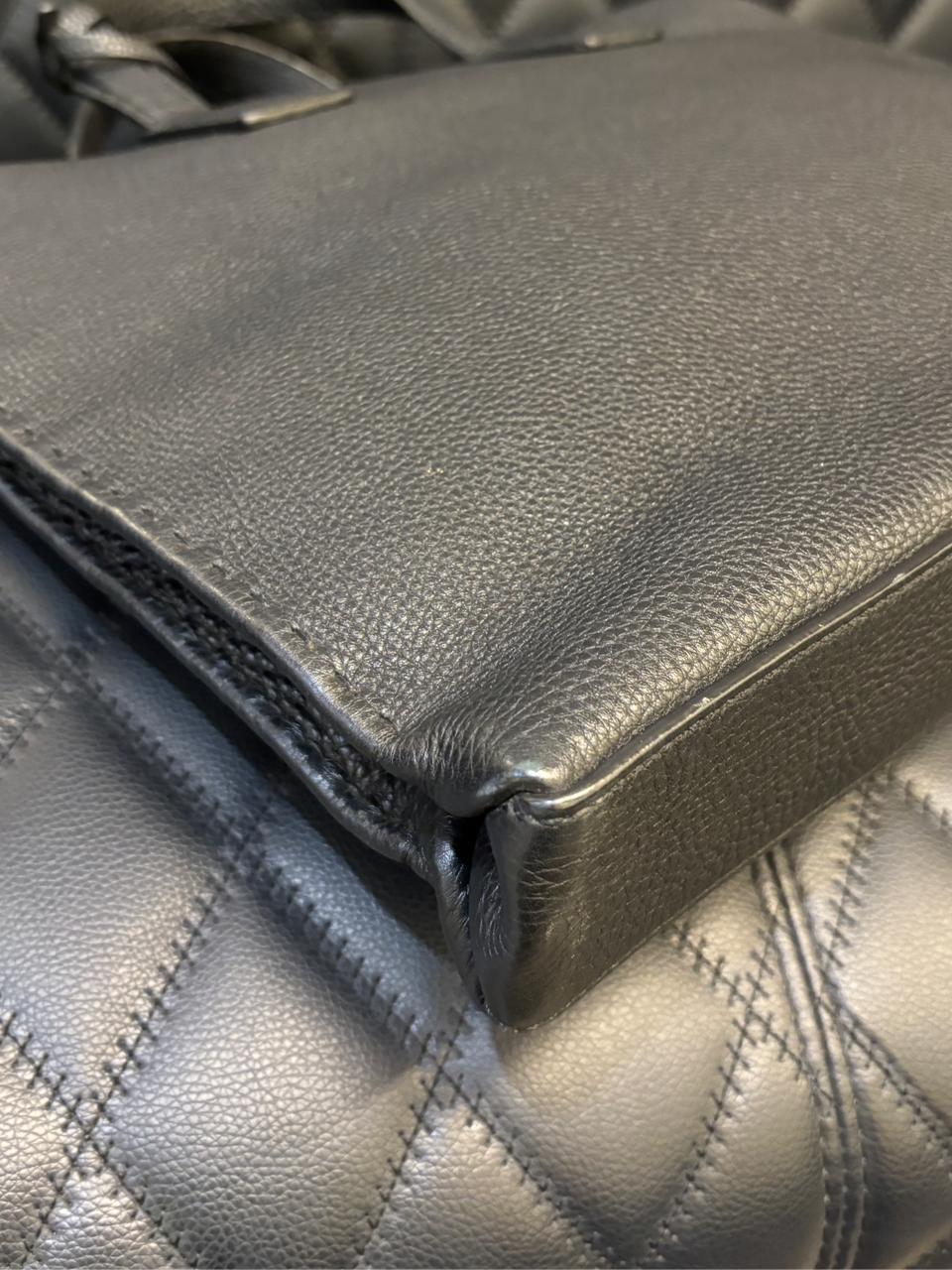 Fendi Black Selleria Leather Briefcase Tote en vente 2