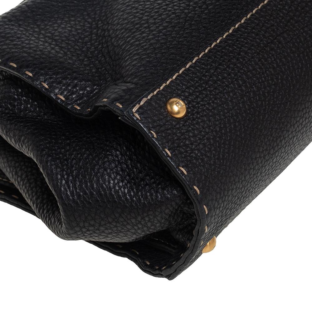 Fendi Black Selleria Leather Firenze Frame Satchel 3