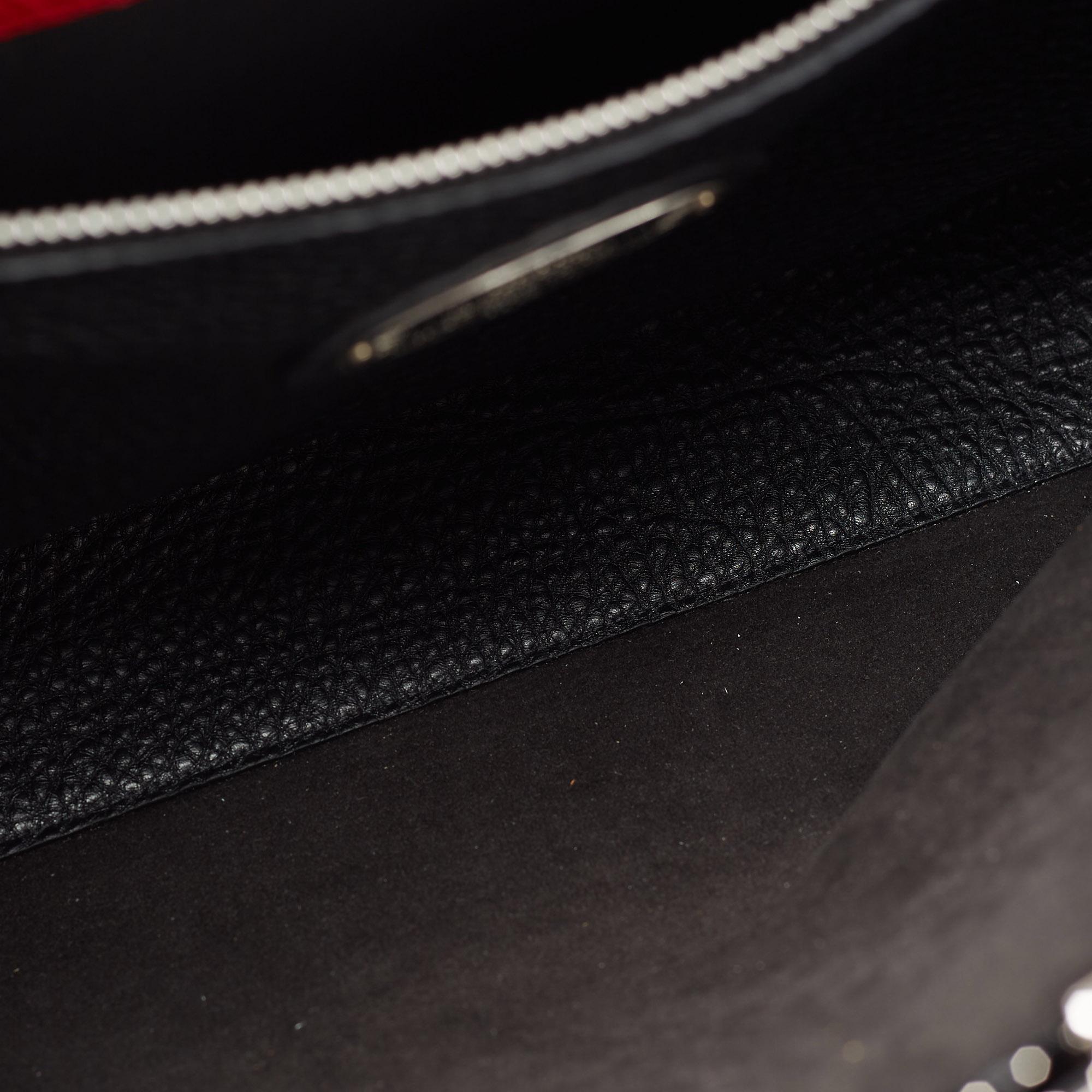 Fendi Black Selleria Leather Medium Peekaboo Top Handle Bag 7