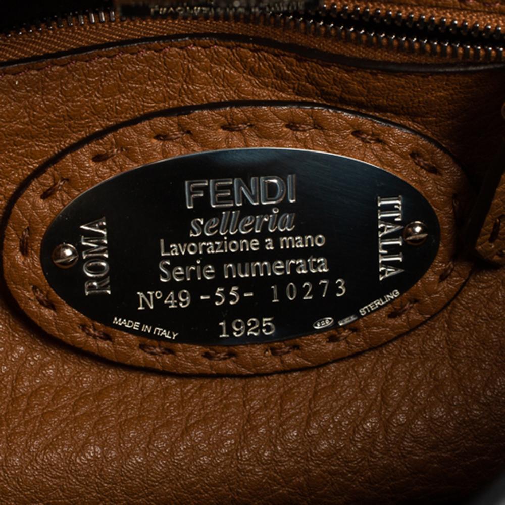 Fendi Black Selleria Leather Mini Peekaboo Top Handle Bag 4