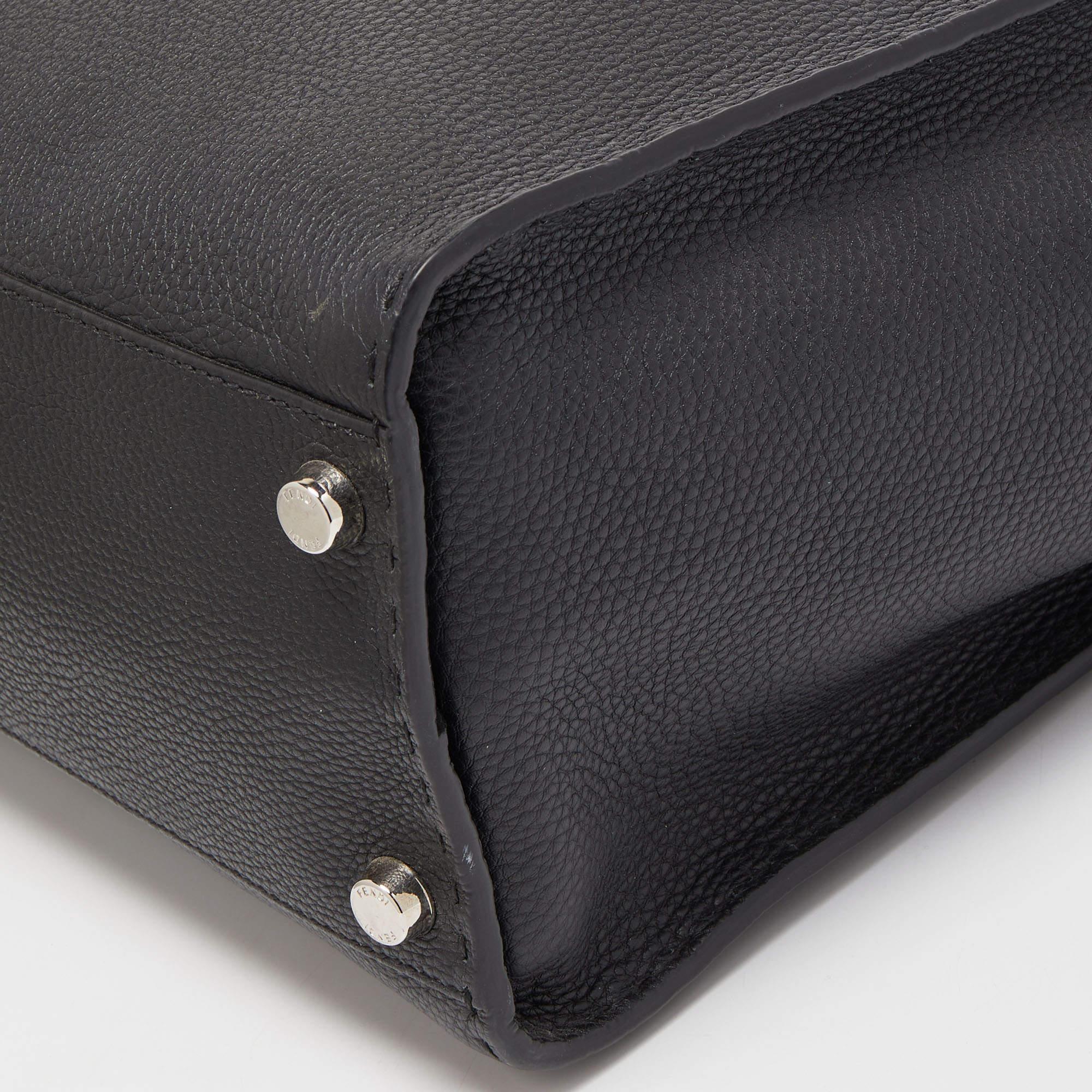 Fendi Black Selleria Leather Peekaboo ISeeU Briefcase 6