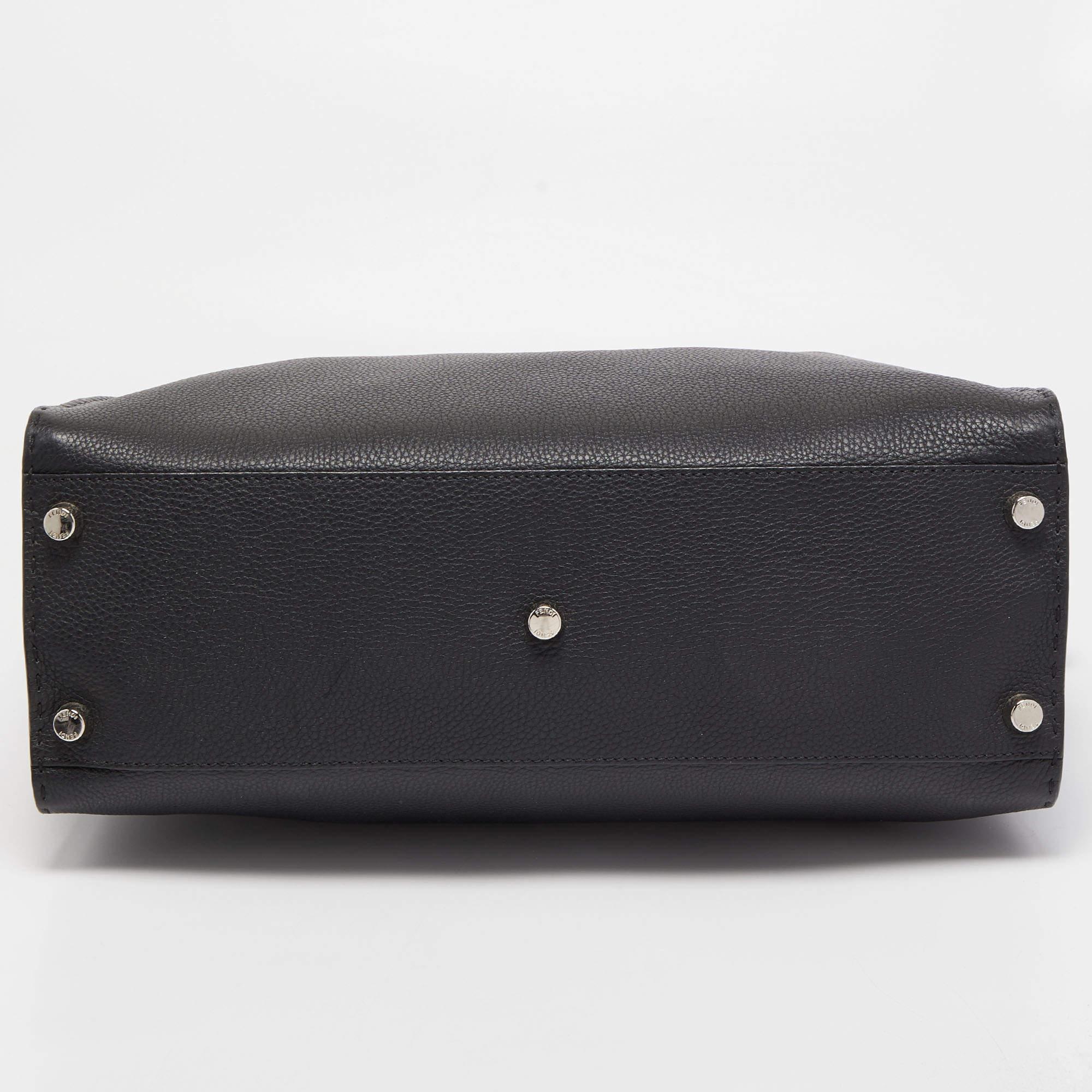 Fendi Black Selleria Leather Peekaboo ISeeU Briefcase 1