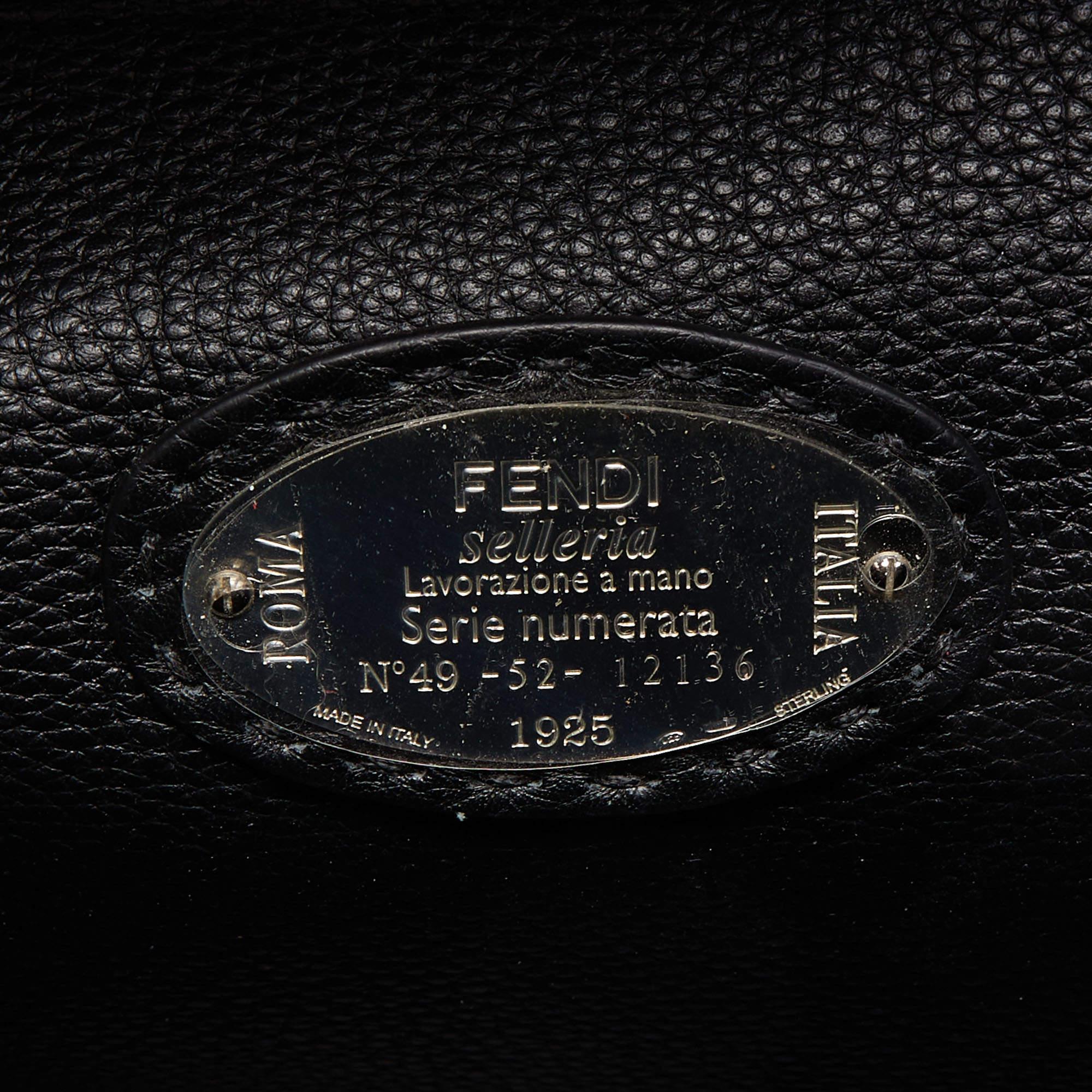 Fendi Black Selleria Leather Peekaboo ISeeU Briefcase 2