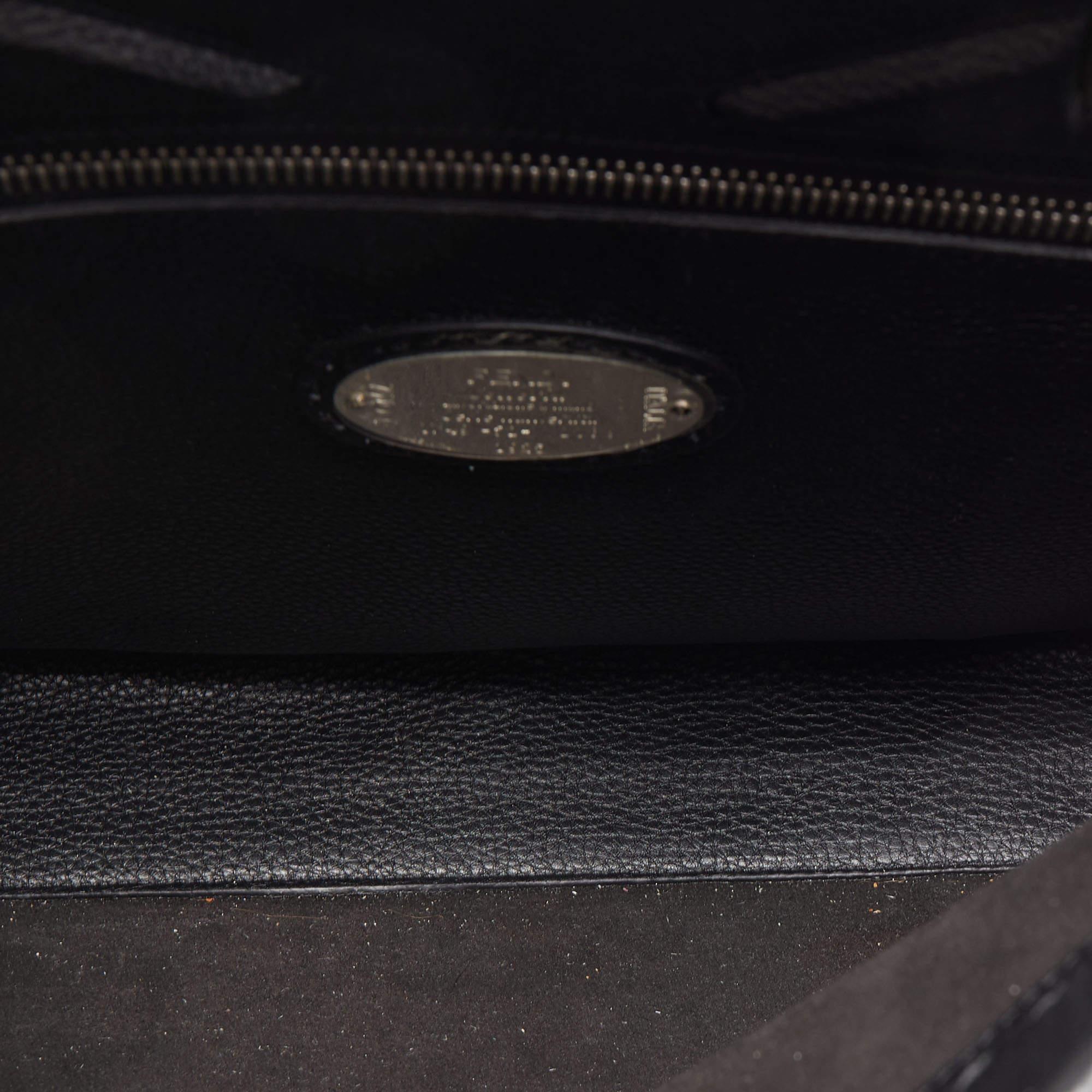 Fendi Black Selleria Leather Peekaboo ISeeU Briefcase 3