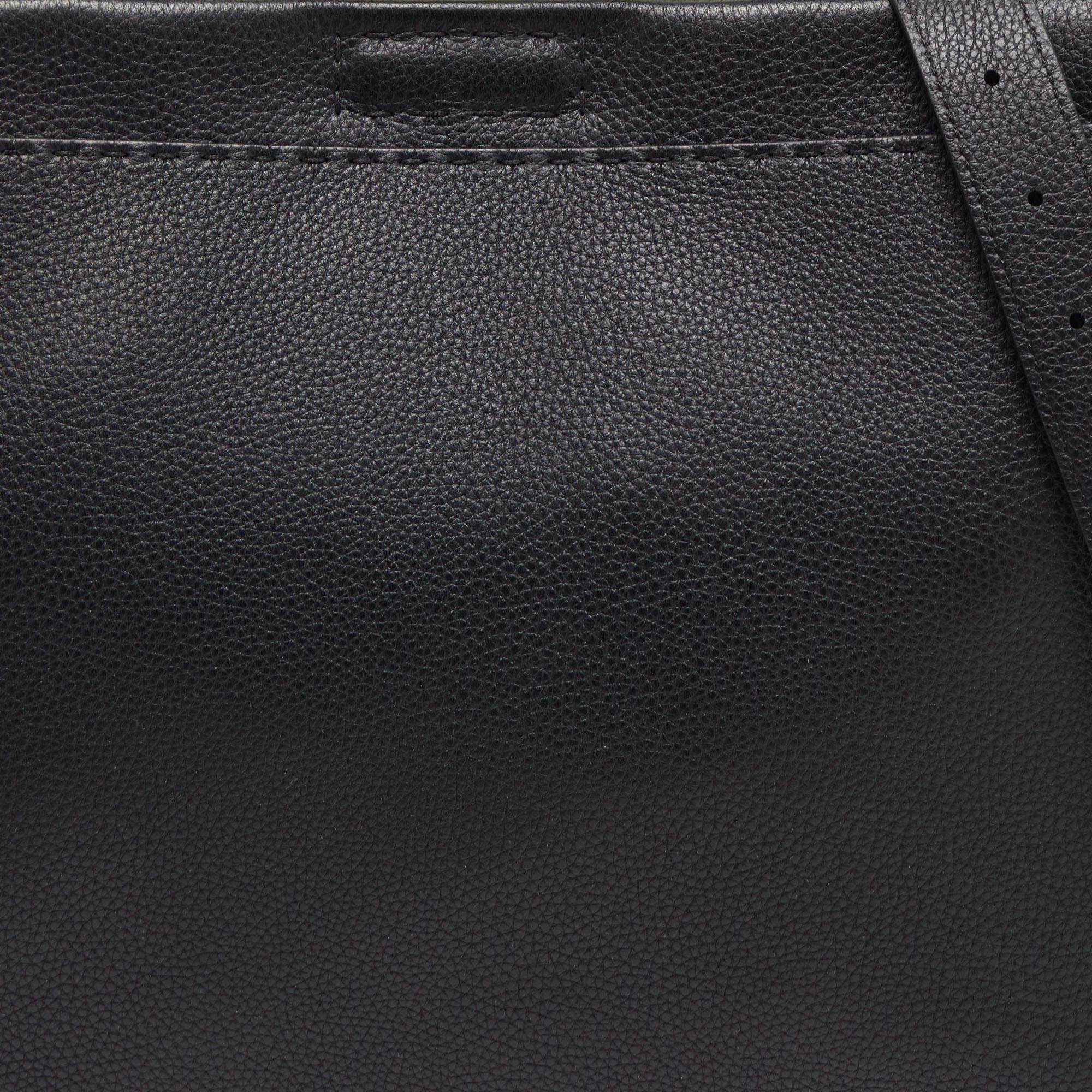 Fendi Black Selleria Leather Peekaboo ISeeU Briefcase 5