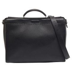 Used Fendi Black Selleria Leather Peekaboo ISeeU Briefcase