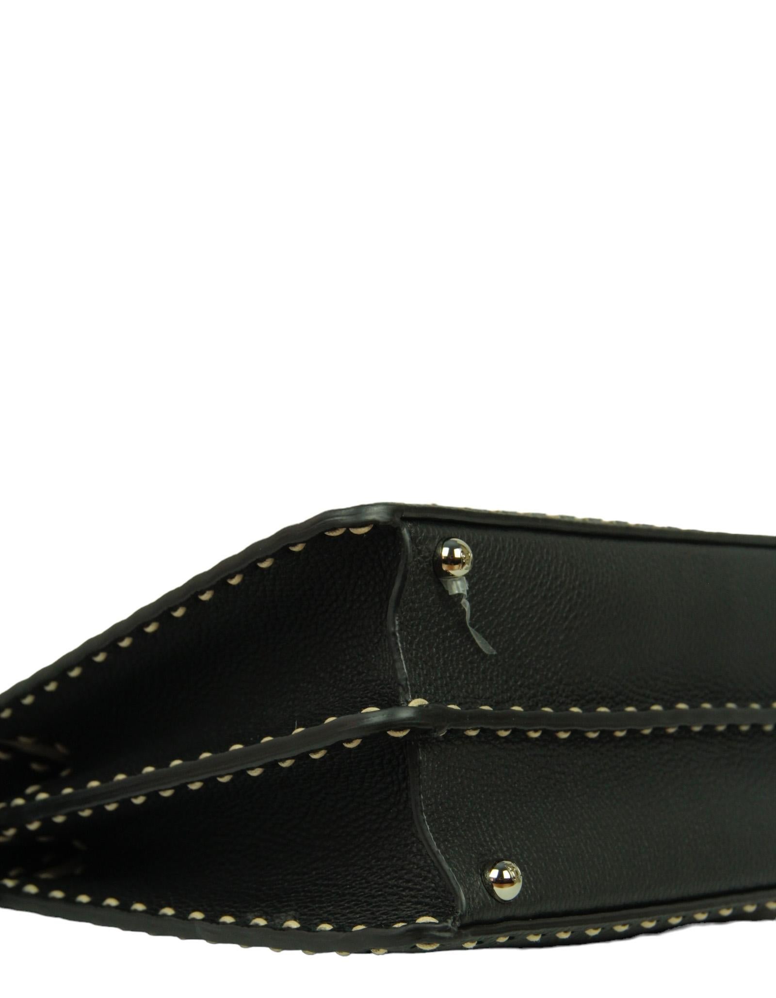 Fendi - Sacoche en cuir noir Selleria avec poignée en peau de serpent 2
