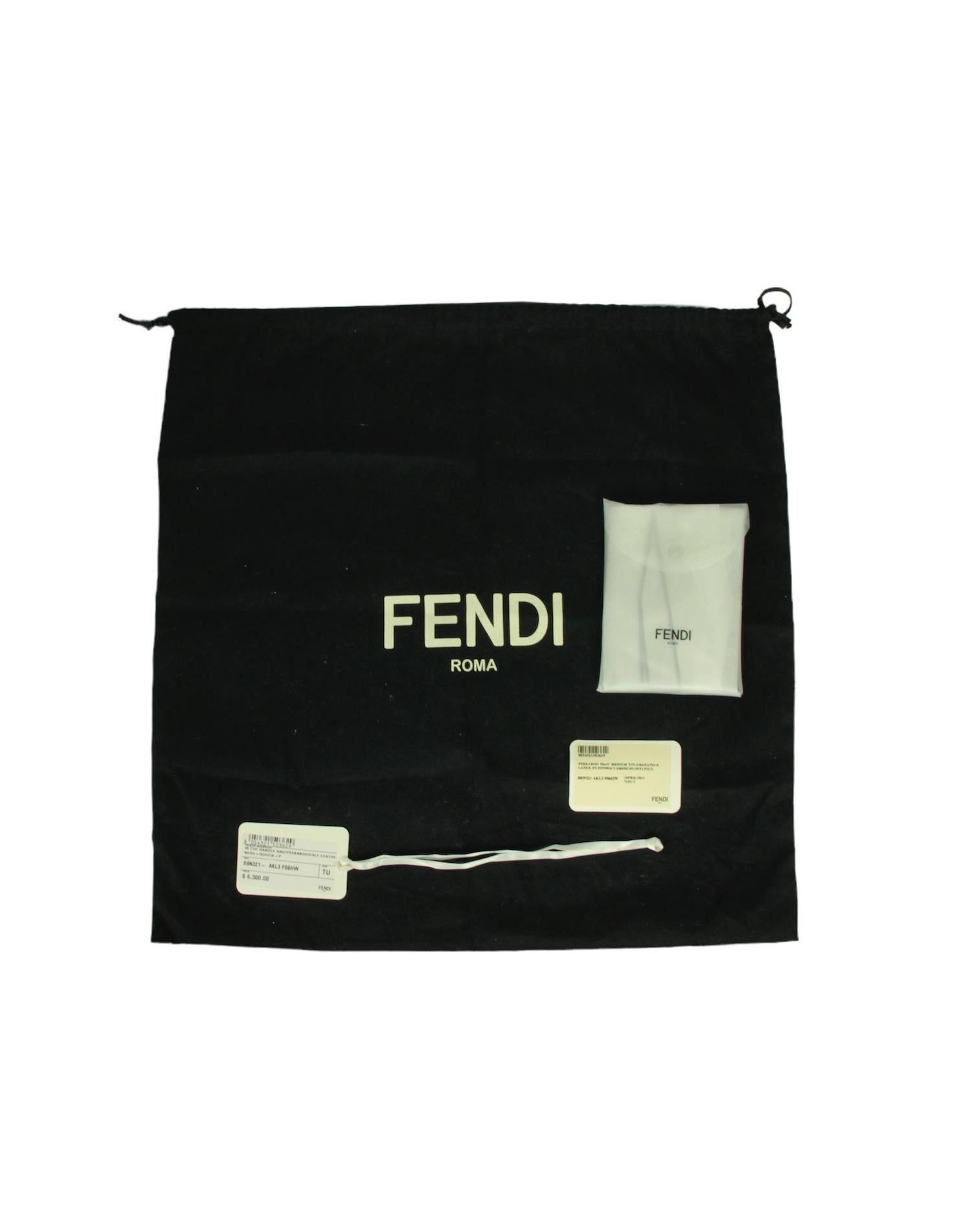 Fendi - Sacoche en cuir noir Selleria avec poignée en peau de serpent 5