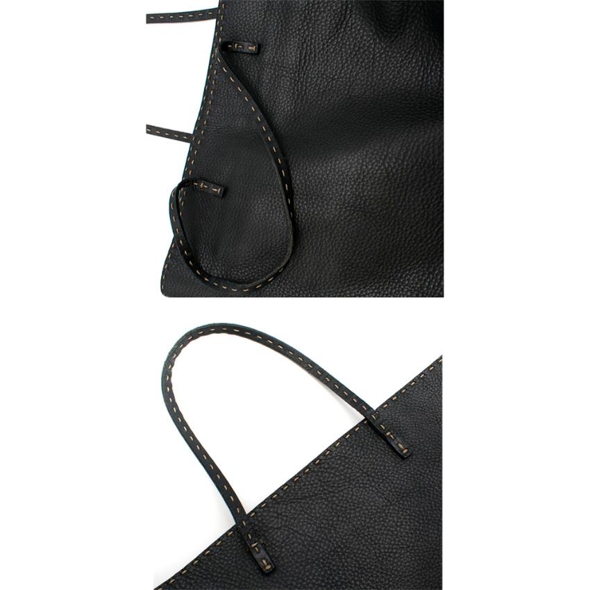 Women's Fendi Black Selleria Leather Tote Bag 39.5cm For Sale