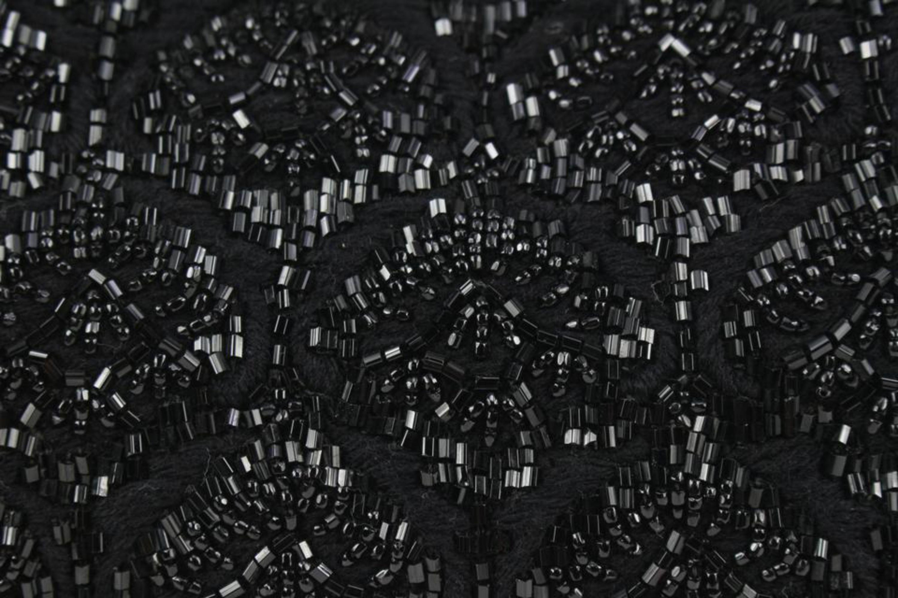 Fendi Black Sequin Beaded Roll Tote Shopper Bag S210F57 For Sale 7
