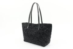 Fendi Black Sequin Beaded Roll Tote Shopper Bag S210F57