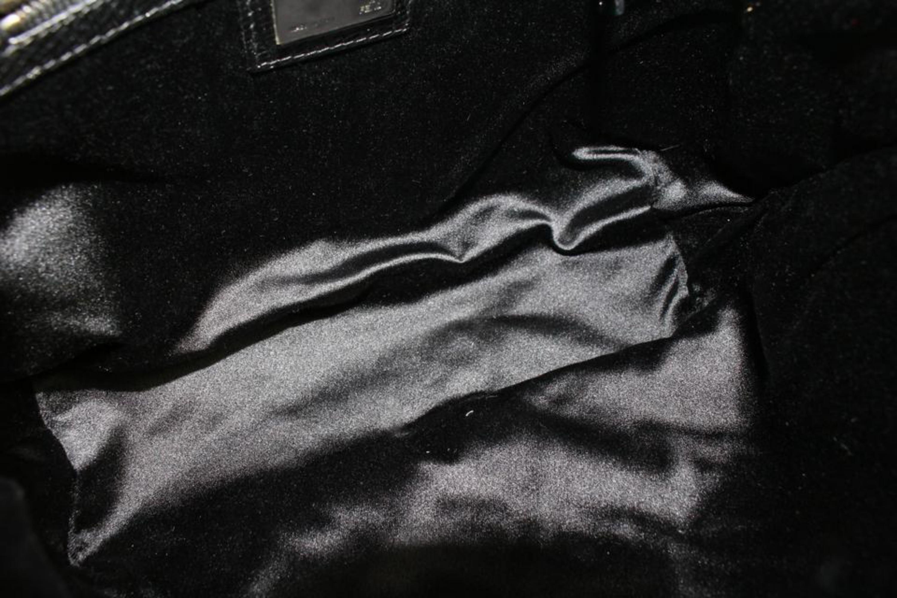 Women's Fendi Black Sequin Beaded Roll Tote Shopper Bag S210F57 For Sale