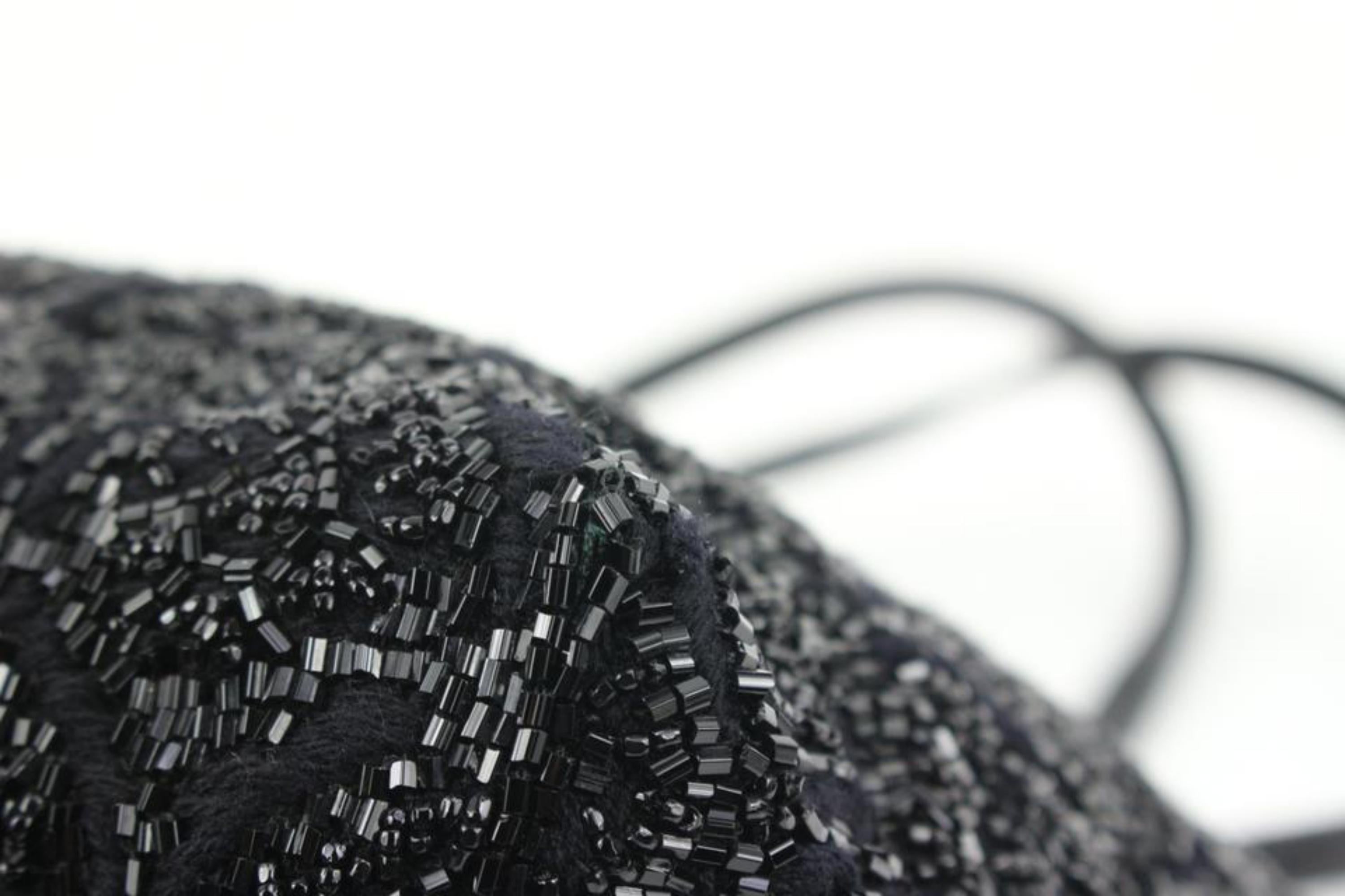 Fendi Black Sequin Beaded Roll Tote Shopper Bag S210F57 For Sale 5