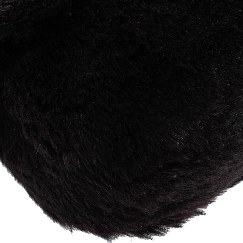 Fendi Black Shearling and Leather Mama Baguette Bag 3