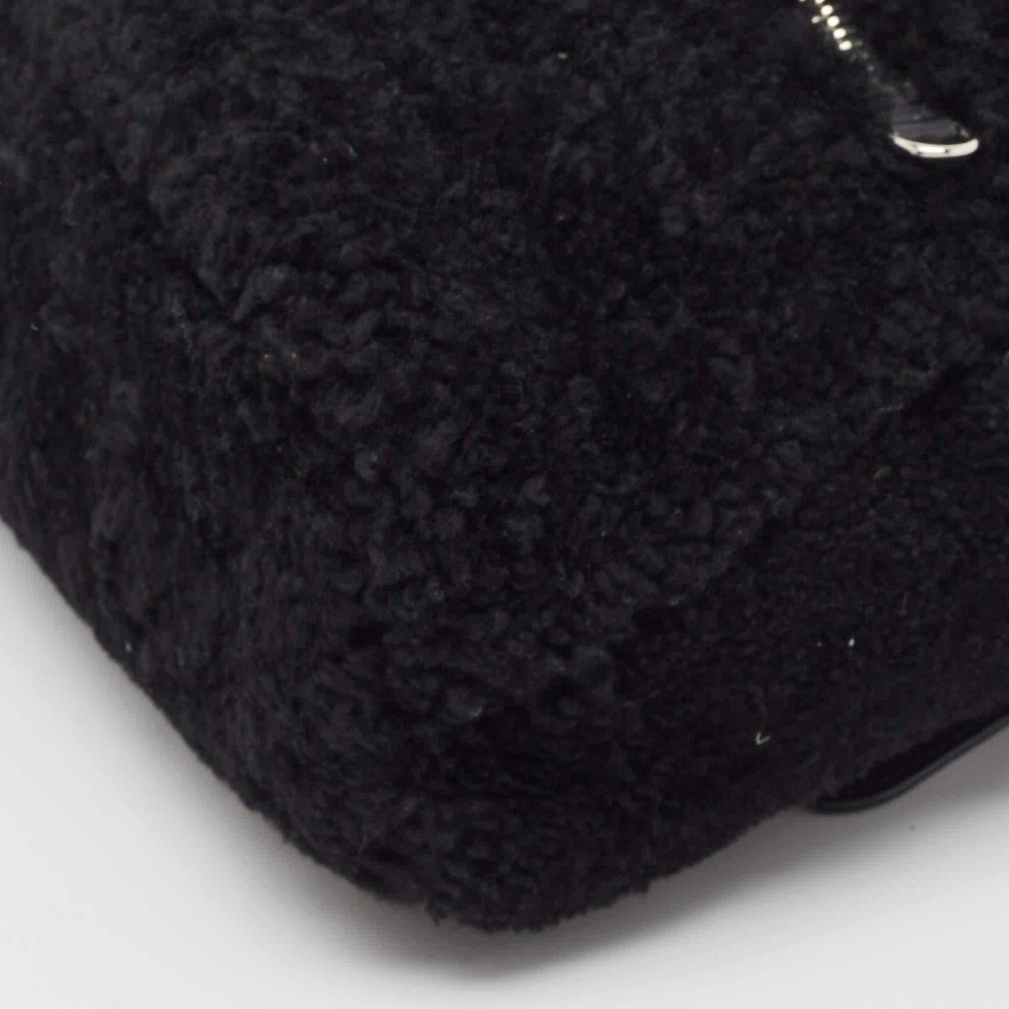 Women's Fendi Black Shearling and Leather Monster Backpack