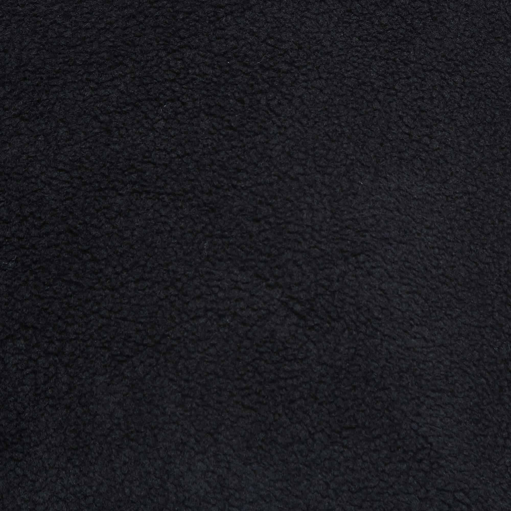 Fendi Black Shearling Pocket Detail Crew Neck Sweater S For Sale 2