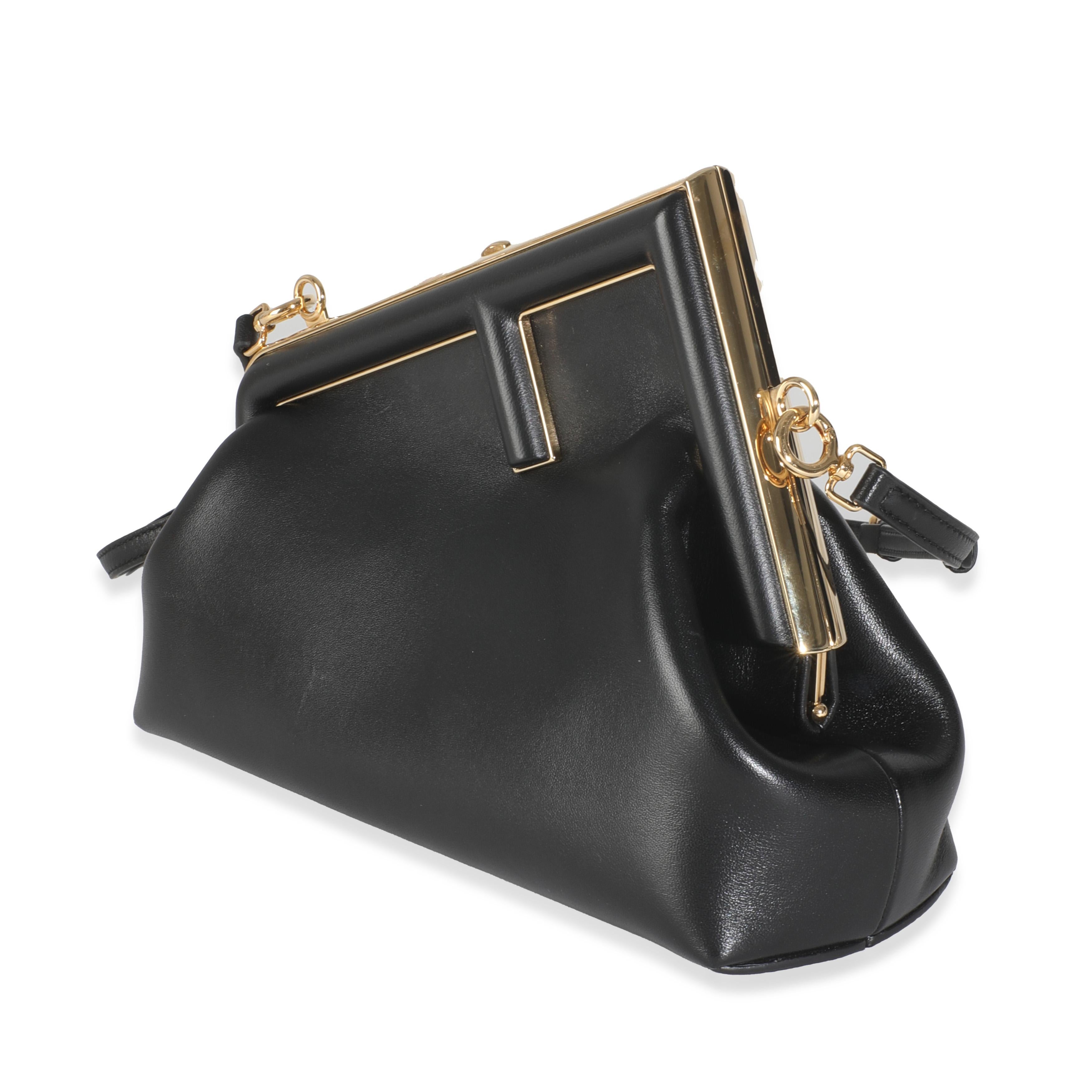 Women's Fendi Black Shiny Nappa Medium Fendi First For Sale